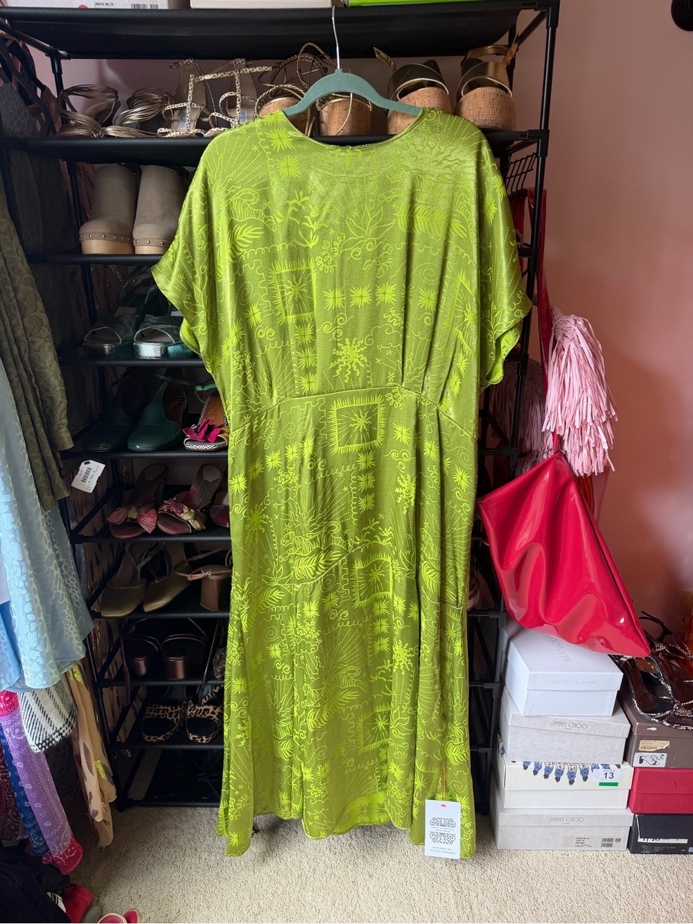 Never Fully Dressed Olive Green Printed Maxi Dress